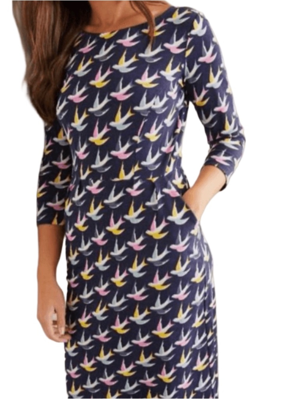 Boden Penny Jersey Swallow Dress